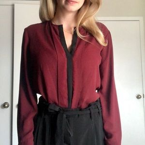 Banana Republic Cranberry / Burgundy Blouse